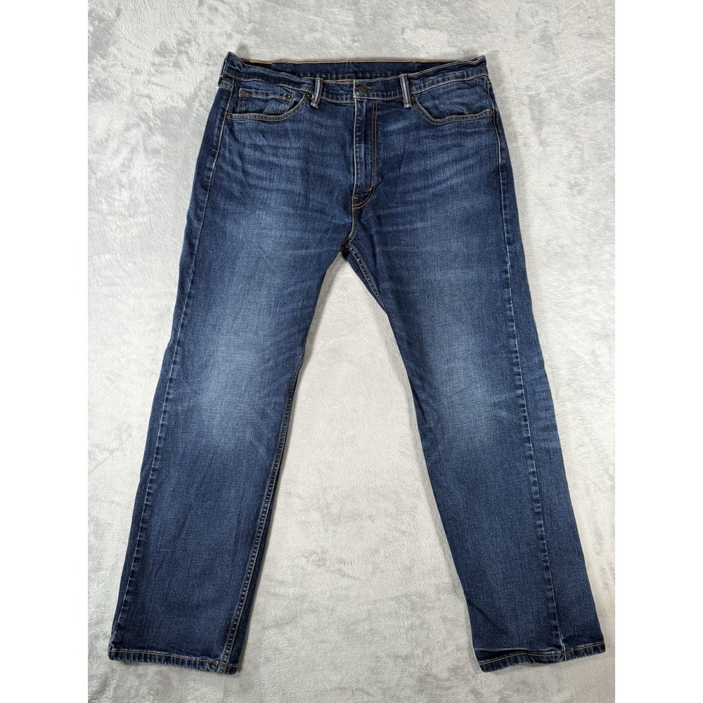 Levis 505 Mens 38x30 Blue Denim Regular Straight Fit Dark Wash